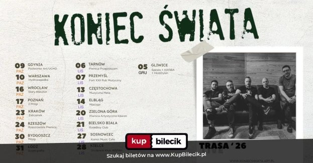 Zapraszamy 13 listopada 2026 roku do Klub Muzyczna Meta, Częstochowa, ul. Jasnogórska 13.